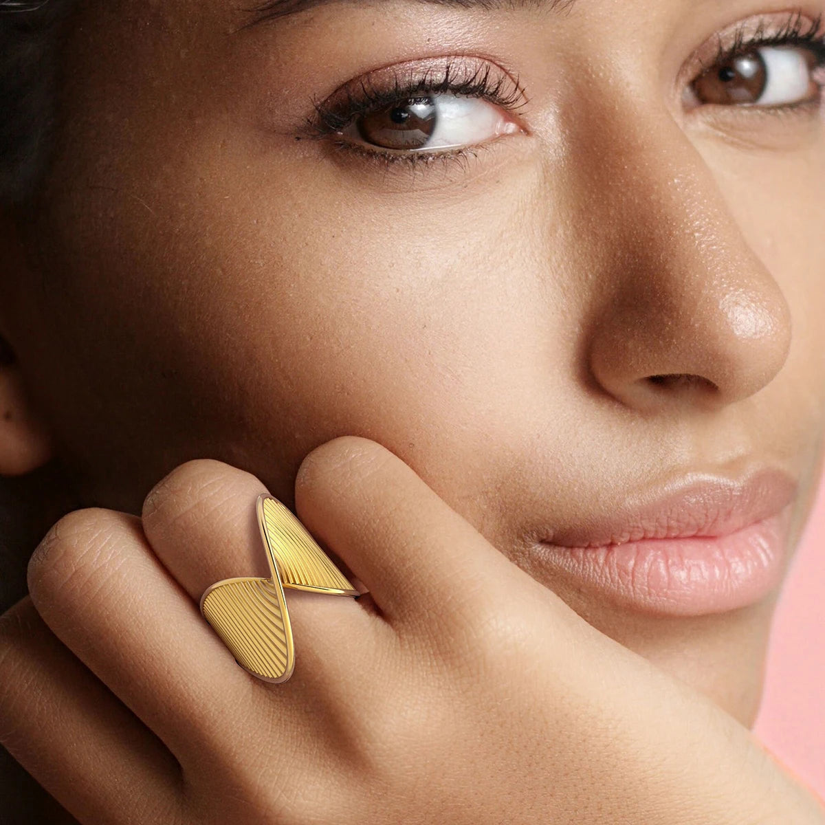 Fashion  Stainless Steel Stripe Twist Ring