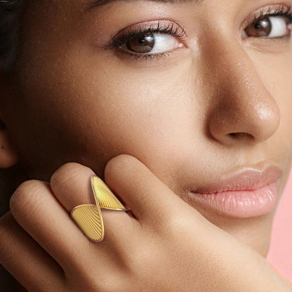 Fashion  Stainless Steel Stripe Twist Ring