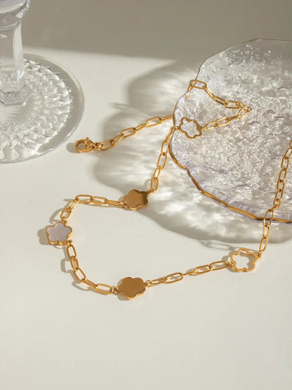 Stainless Steel  Flower Necklace