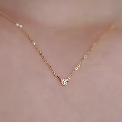 gold mini heart necklace