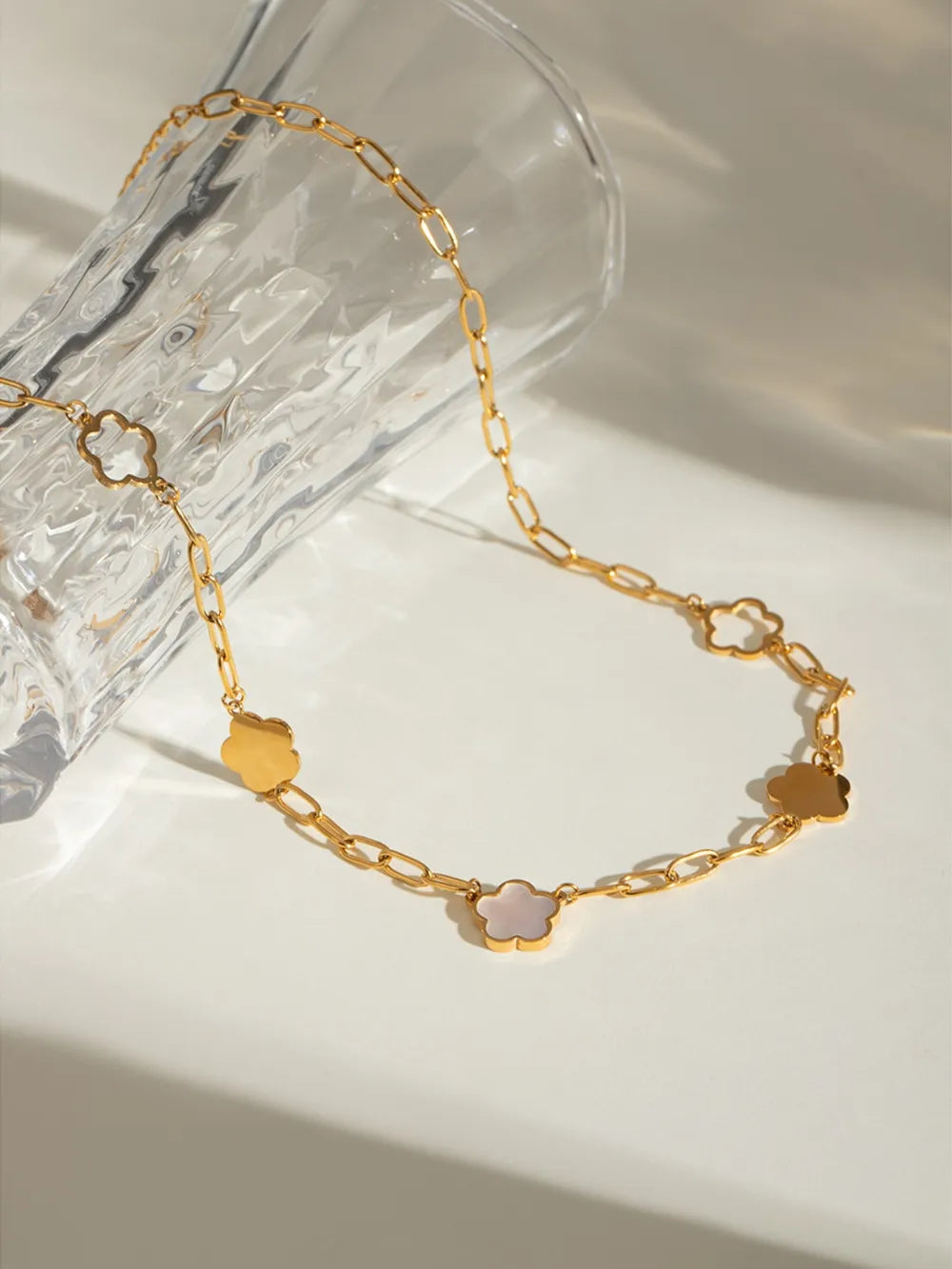 Stainless Steel  Flower Necklace