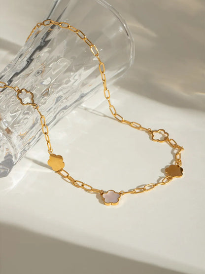 Stainless Steel  Flower Necklace