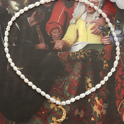 Pearl Titanium  Pendant Necklace