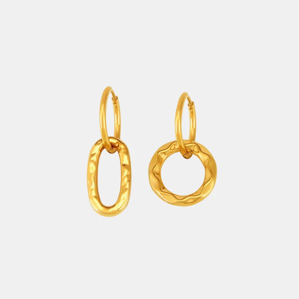 Geometric ring buckle ear ring
